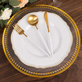 Clear / Gold Beaded Rim Serving Plate